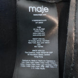 Maje Bream Dream Tomorrow Embroidered Leather Moto Jacket Black Size 36