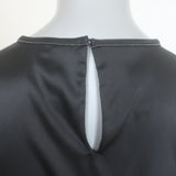 Brunello Cucinelli Monili-Trim Satin T-Shirt Black Size Medium Short Sleeve Top