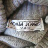 Adam Jones Turtleneck Sweater Dress Heather Gray Wool-Cashmere One Size