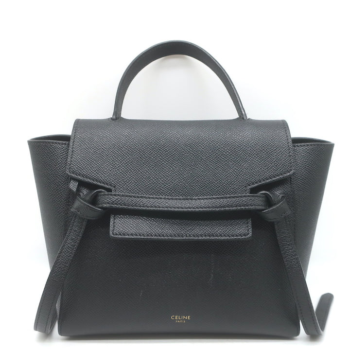 Celine Nano Belt Bag Black Grained Leather Crossbody
