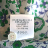 XIRENA Beau Shirt White/Green Floral Print Cotton-Silk Size Medium