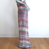 Missoni chevron knit fringed sarong wrap skirt, multicolor viscose blend, gently pre-owned luxury piece