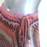 Authentic pre-owned Missoni multicolor chevron knit fringed sarong, viscose-elastane, gently worn