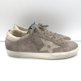 Golden Goose Superstar Sneakers Taupe Suede & Lizard-Print Leather Size 36 NEW