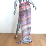 Authentic Missoni multicolor chevron knit fringed sarong maxi wrap skirt, viscose-elastane blend, pre-owned, gently worn