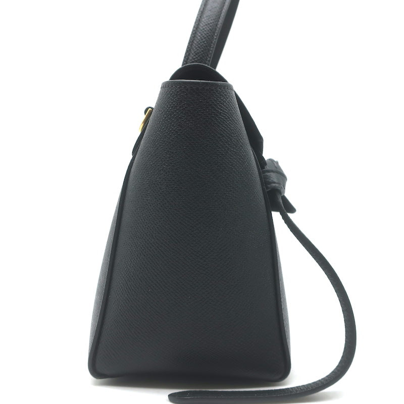 Celine Nano Belt Bag Black Grained Leather Crossbody