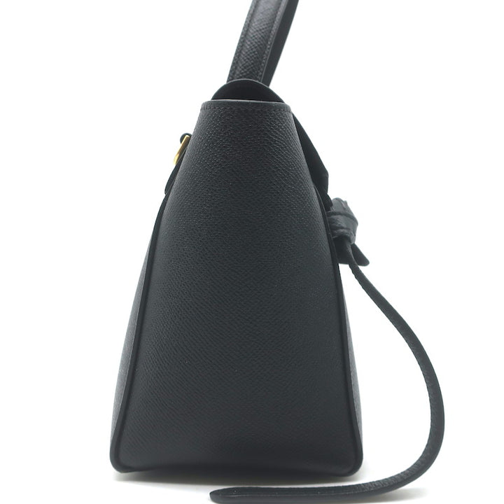 Celine Nano Belt Bag Black Grained Leather Crossbody