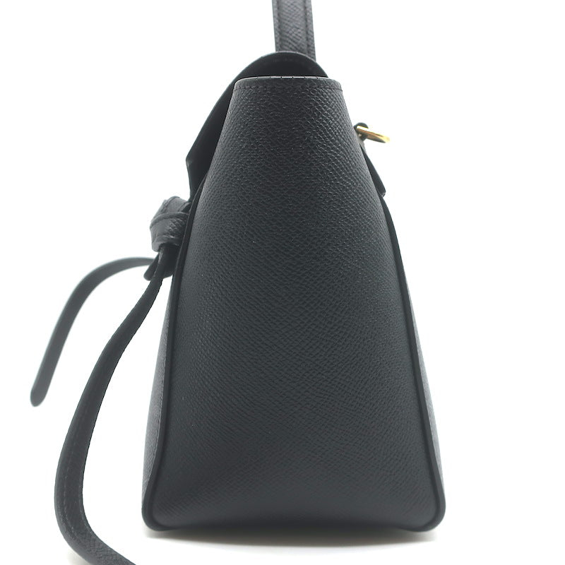 Celine Nano Belt Bag Black Grained Leather Crossbody