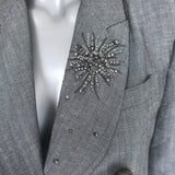 Brunello Cucinelli Crystal-Embellished Double Breasted Blazer Gray Size 42