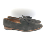 Giorgio Armani Tassel Loafers Dark Gray Perforated Suede Size 9