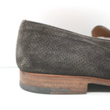 Giorgio Armani Tassel Loafers Dark Gray Perforated Suede Size 9