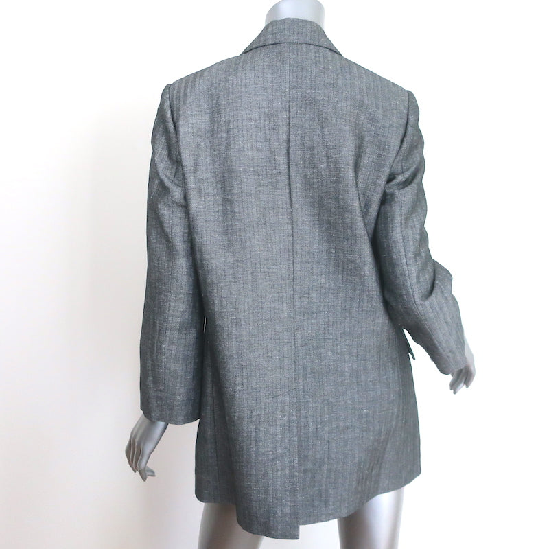 Brunello Cucinelli Crystal-Embellished Double Breasted Blazer Gray Size 42