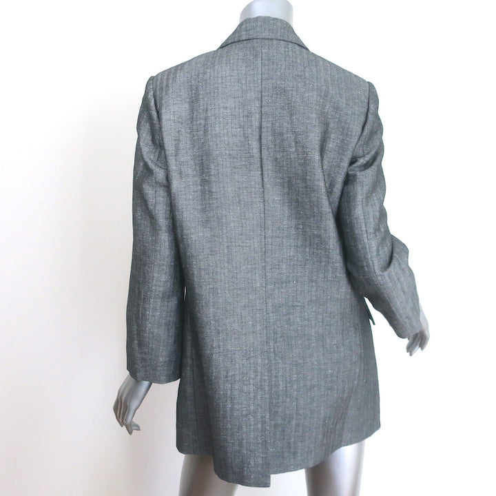 Brunello Cucinelli Crystal-Embellished Double Breasted Blazer Gray Size 42