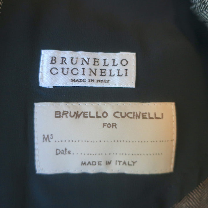 Brunello Cucinelli Crystal-Embellished Double Breasted Blazer Gray Size 42
