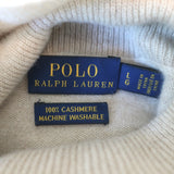 Polo Ralph Lauren Cashmere Turtleneck Sweater Oatmeal Size Large