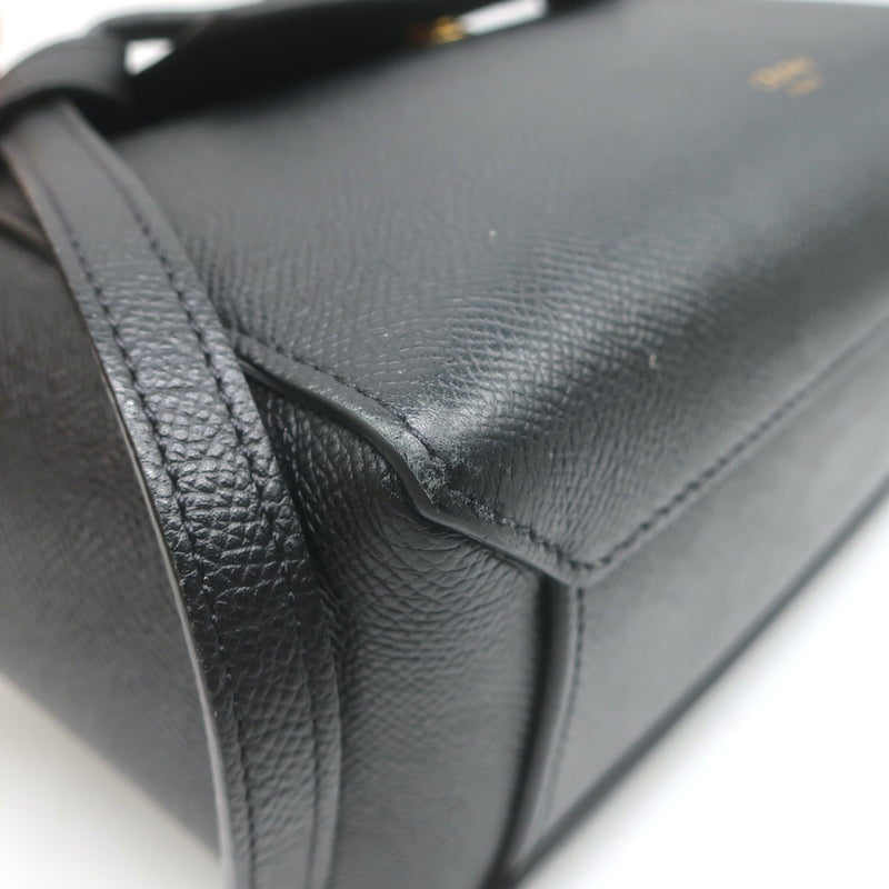 Celine Nano Belt Bag Black Grained Leather Crossbody