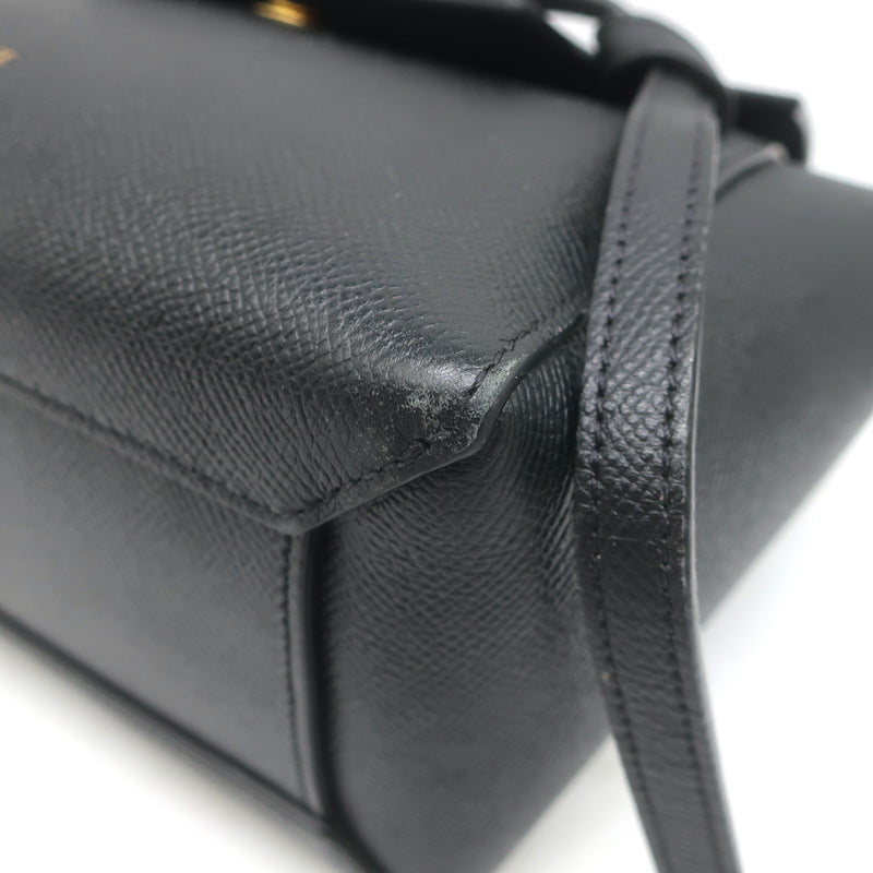 Celine Nano Belt Bag Black Grained Leather Crossbody