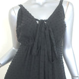 Malia Mills Empire Waist Maxi Dress Black Swiss Dot Size Small