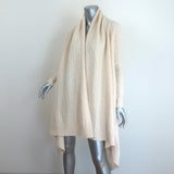 Authentic Polo Ralph Lauren draped cable-knit cardigan in ivory wool-cashmere, pre-owned, gently worn