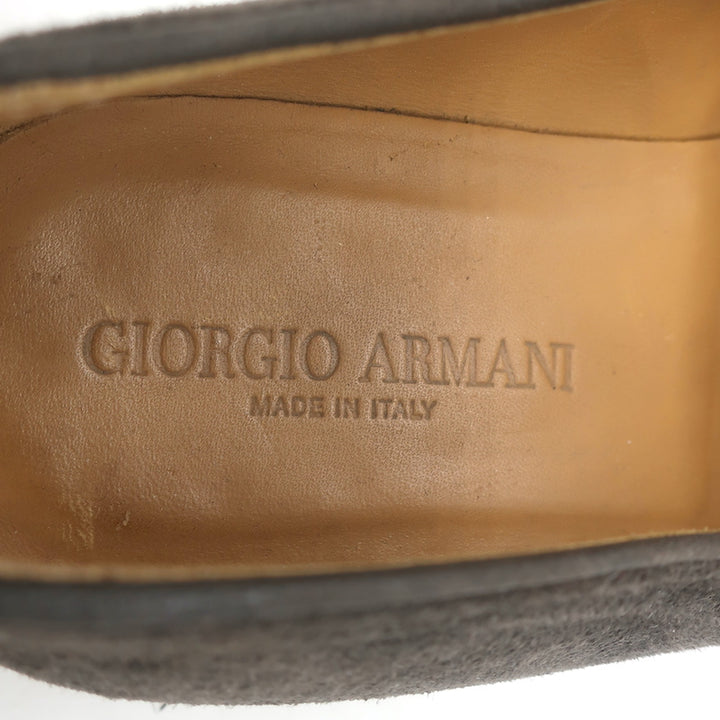 Giorgio Armani Tassel Loafers Dark Gray Perforated Suede Size 9
