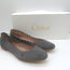 Chloe Lauren Scalloped Ballet Flats Dark Gray Suede Size 36.5 NEW