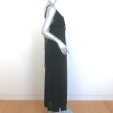Malia Mills Empire Waist Maxi Dress Black Swiss Dot Size Small
