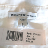 James Perse El Matador Shirt White Linen-Blend Size 3 Long Sleeve Top NEW