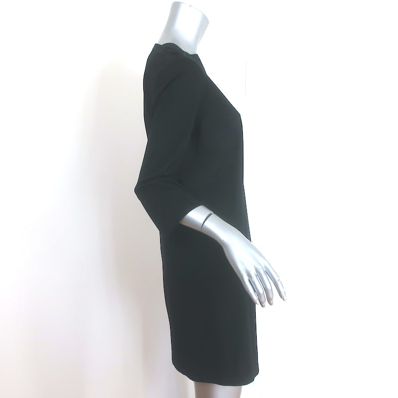 Hermes Embroidered-Pocket Bateau Mini Dress Black Cotton Size 38