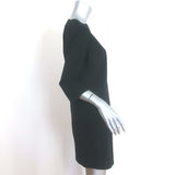 Hermes Embroidered-Pocket Bateau Mini Dress Black Cotton Size 38