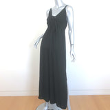 Malia Mills Empire Waist Maxi Dress Black Swiss Dot Size Small