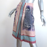 Etro Scarf Print Silk Skirt Cream/Multi Size 38