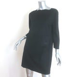 Hermes Embroidered-Pocket Bateau Mini Dress Black Cotton Size 38