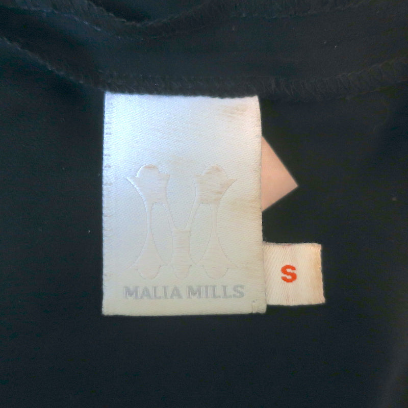 Malia Mills Empire Waist Maxi Dress Black Swiss Dot Size Small