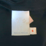 Malia Mills Empire Waist Maxi Dress Black Swiss Dot Size Small