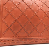 Chanel 2014 Paris-Dallas XL Boy Bag Orange Whipstitch Leather