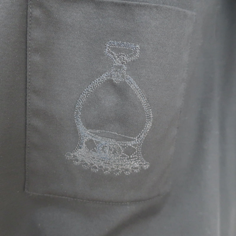 Hermes Embroidered-Pocket Bateau Mini Dress Black Cotton Size 38