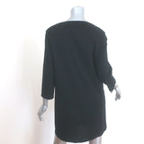 Hermes Embroidered-Pocket Bateau Mini Dress Black Cotton Size 38