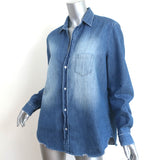 Frank & Eileen Eileen Button Up Shirt Distressed Vintage Wash Denim Size Medium