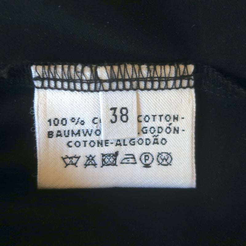 Hermes Embroidered-Pocket Bateau Mini Dress Black Cotton Size 38