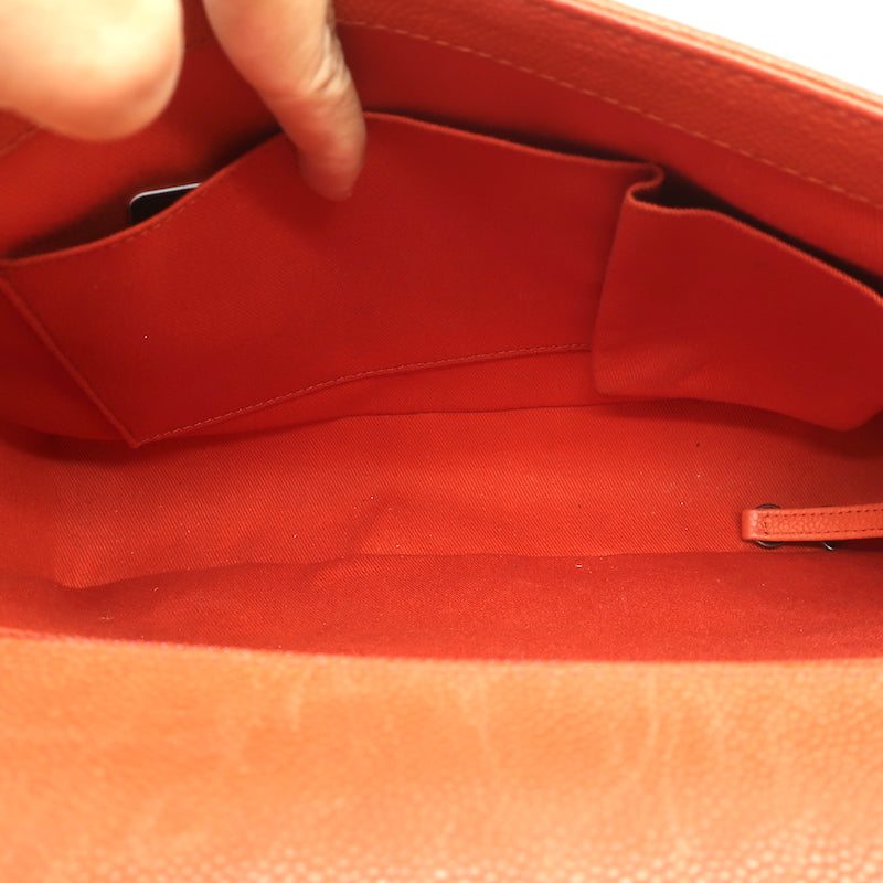 Chanel 2014 Paris-Dallas XL Boy Bag Orange Whipstitch Leather