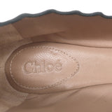 Chloe Lauren Scalloped Ballet Flats Dark Gray Suede Size 36.5 NEW