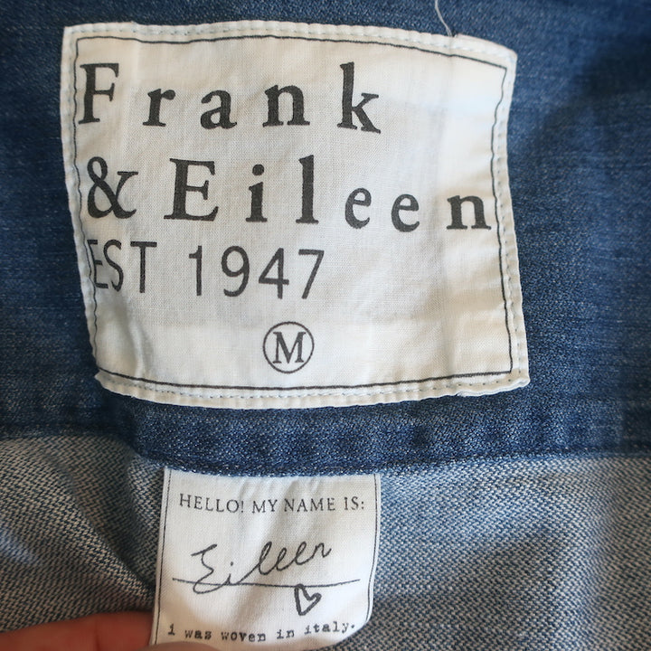 Frank &amp; Eileen Eileen Button Up Shirt Distressed Vintage Wash Denim Size Medium