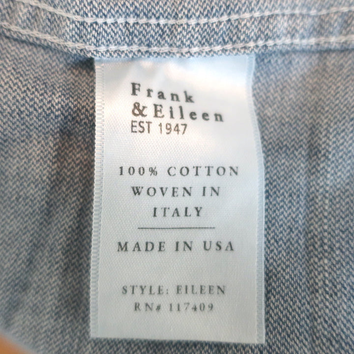 Frank &amp; Eileen Eileen Button Up Shirt Distressed Vintage Wash Denim Size Medium