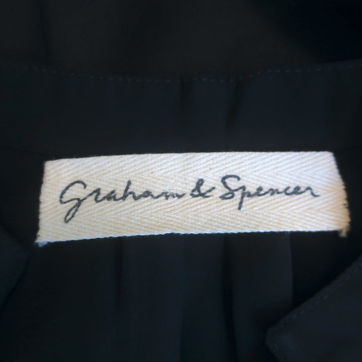 Graham &amp; Spencer V-Neck Dress Black Silk Satin Size Petite