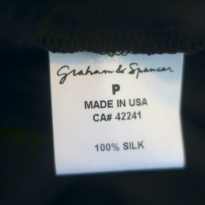 Graham &amp; Spencer V-Neck Dress Black Silk Satin Size Petite