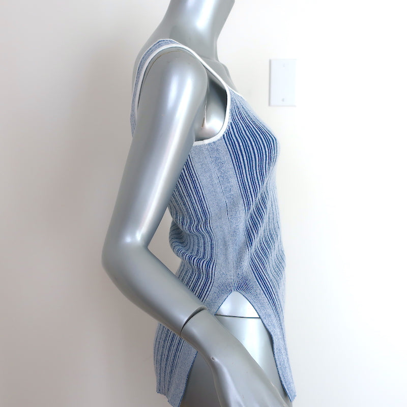 Club Monaco Seraphine Square Neck Striped Tank Top Blue Size Extra Small NEW