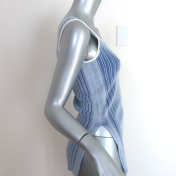 Club Monaco Seraphine Square Neck Striped Tank Top Blue Size Extra Small NEW