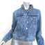 Maje Bianca Embellished-Collar Jean Jacket Blue Denim Size 36