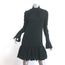 Paco Rabanne Ruffle Mini Dress Black Crepe Size 36