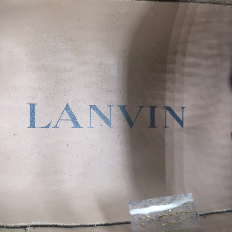 Lanvin Cap Toe Low Top Sneakers Burgundy Suede &amp; Black Patent Leather Size 10